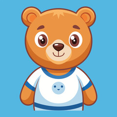Cute bear cartoon. Cute baby bear. Standing bear. Bear cartoon illustration