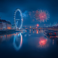 Obraz premium New year celebate from around the world's most famous landmarks