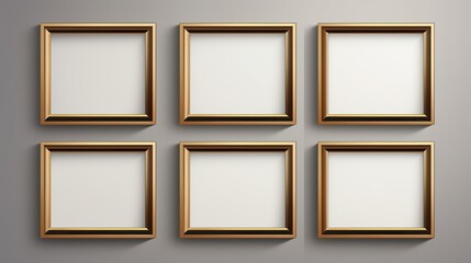 Collection of empty photo frames stuck on antique wall for home decoration