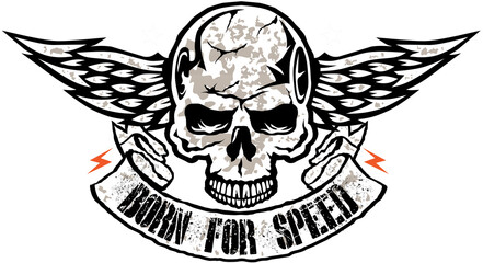 Tete de mort born_for_speed aile