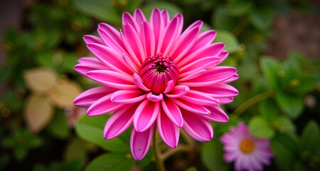 Obraz premium Rośliny, różnokolorowe kwiaty i ich otoczenie.