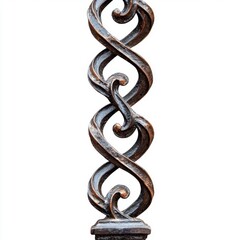 Obraz premium Twisted iron fence detail isolated background metalwork art