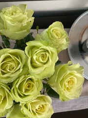 bouquet of white roses close up