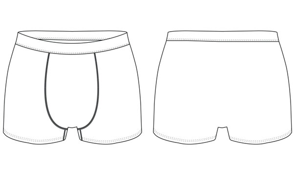  boxer shorts underwear vector illustration template back and fond views underwear vector design