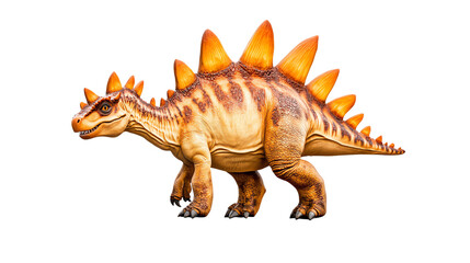 Colorful dinosaur figure on a white isolated background.