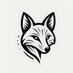 Obraz premium Sketch of a fox tattoo in black and white 