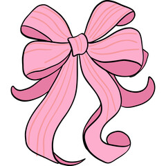Romantic Pink Ribbon with Flow