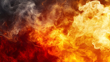 Obraz premium Abstract fiery background with swirling smoke and flames in shades of orange, red, and gray. Perfect for energy, power, or heat related concepts.