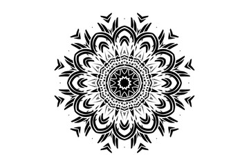 Striking Monochromatic Mandala Design on Light Background for Meditation
