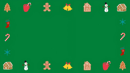 Green Christmas Ginger breadman Wallpaper