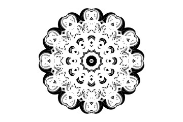 Elegant Mandala Art Featuring Star Like Figure and Concentric Patterns
