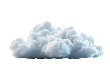 Realistic&nbsp;3D rendered cumulus cloud with volumetric details&nbsp;and soft edges, featuring photorealistic texture and atmospheric&nbsp;lighting in clean, isolated presentation, on transparent background