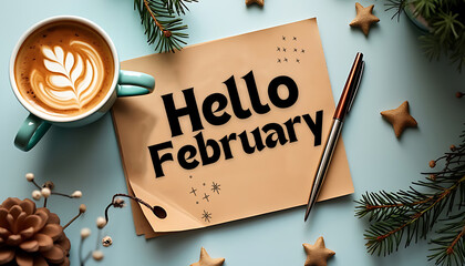 Season greeting welcome February decorated greeting background