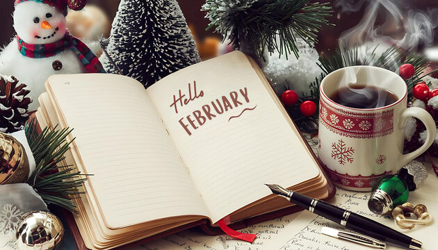 Season greeting welcome new month February message greeting