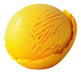 PNG Yellow ice cream scoop with textured surface