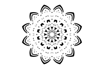 Symmetrical Mandala Illustration Featuring Sunburst and Snowflake Motifs

