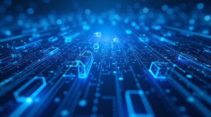 Obraz premium Digital Dimensions: A Futuristic Data Network