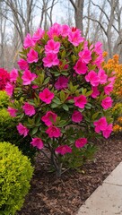 Azalea Bush Shrub that produces colorful flowers in spring known for its vibrant hues