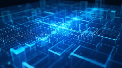 Obraz premium Digital Dimensions: A Futuristic Data Network