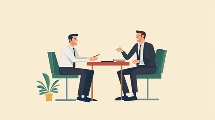 Fototapeta premium A manager mentoring an employee in an informal setting.