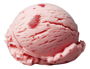 PNG Scoop of pink strawberry ice cream with bits