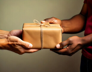 Courier delivers a package to a customer, completing the shipping process and ensuring satisfaction