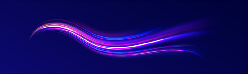 Expressway, car headlight effect. Speed connection vector background. City road car light trails motion background. Electric car and city concept Hitech communication concept innovation background.