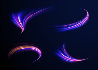 Neon color glowing lines background, Glowing wave swirl, impulse cable lines. High-speed light trails effect. Futuristic dynamic motion technology. Png, neon, line, blur, beam, ray, abstract, energy, 