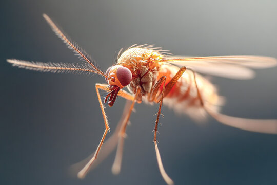 mosquito with tarsi (legs) isolated on a transparent background.