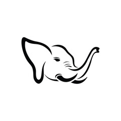 elephant head logo design template