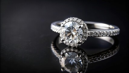 Ring with diamonds on black background, rendering, jewelry, luxury, expensive, fashion, gems, sparkly, elegant