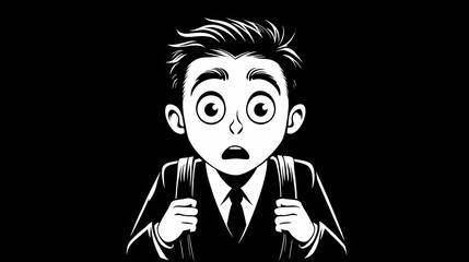 Children with backpacks outdoors, exploring and learning, perfect stock illustrarion.