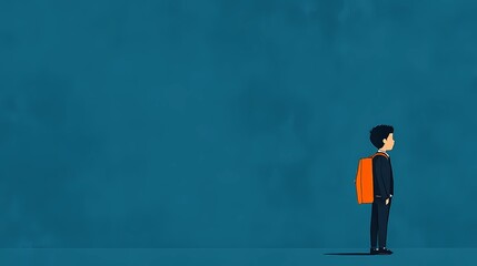 Obraz premium Children with backpacks outdoors, exploring and learning, perfect stock illustrarion.