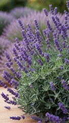 Fototapeta premium Lavender Perennial herb known for its fragrant purple flowers and used in cooking perfumes and essential oils
