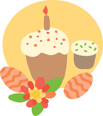 Cupcake with Candles for Easter Party