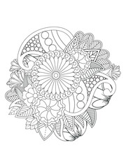 Flower coloring pages for adult