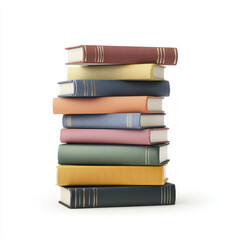 stack of colorful books arranged neatly, showcasing various textures and hues, perfect for reading enthusiasts and educational settings