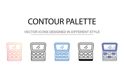 Contour Palette icon design with white background stock illustration