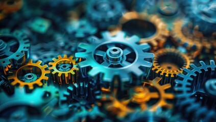 Close-Up of Interlocking Gears
