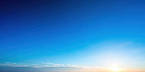 Obraz premium Clear blue sky fading into soft gradient, perfect for background or wallpaper, blue sky, clear, gradient, peaceful, serene