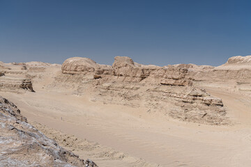 Close up on the yadan geological formation in Qinghai, China