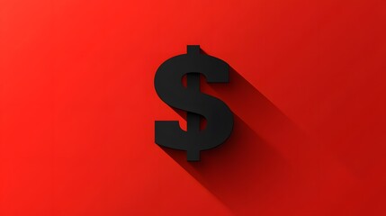 Obraz premium Minimal dollar sign symbol, sleek flat style with a modern touch