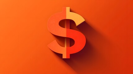 Obraz premium Minimal dollar sign symbol, sleek flat style with a modern touch