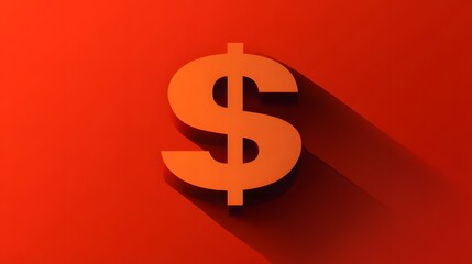 Fototapeta premium Bold dollar sign icon, minimal and flat design, modern financial theme