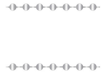 Classic Silver Text Frame, Isolated on White