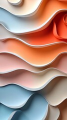 Abstract Wave Forms in Pastel Colors
