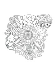 Flower coloring pages for adult
