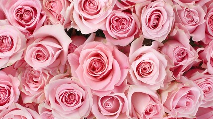 Fototapeta premium Pink Rose Border Background - a delicate and elegant visual. The pink roses create a charming frame, adding a romantic and sophisticated touch to the design.