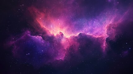 Naklejka premium Vibrant Nebula Surrounded by Star Cluster Stunning and colorful nebula showcasing a stellar group, ideal for astronomy enthusiasts and cosmic art prints.