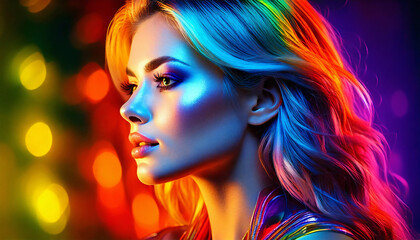Fototapeta premium Colorful female portrait